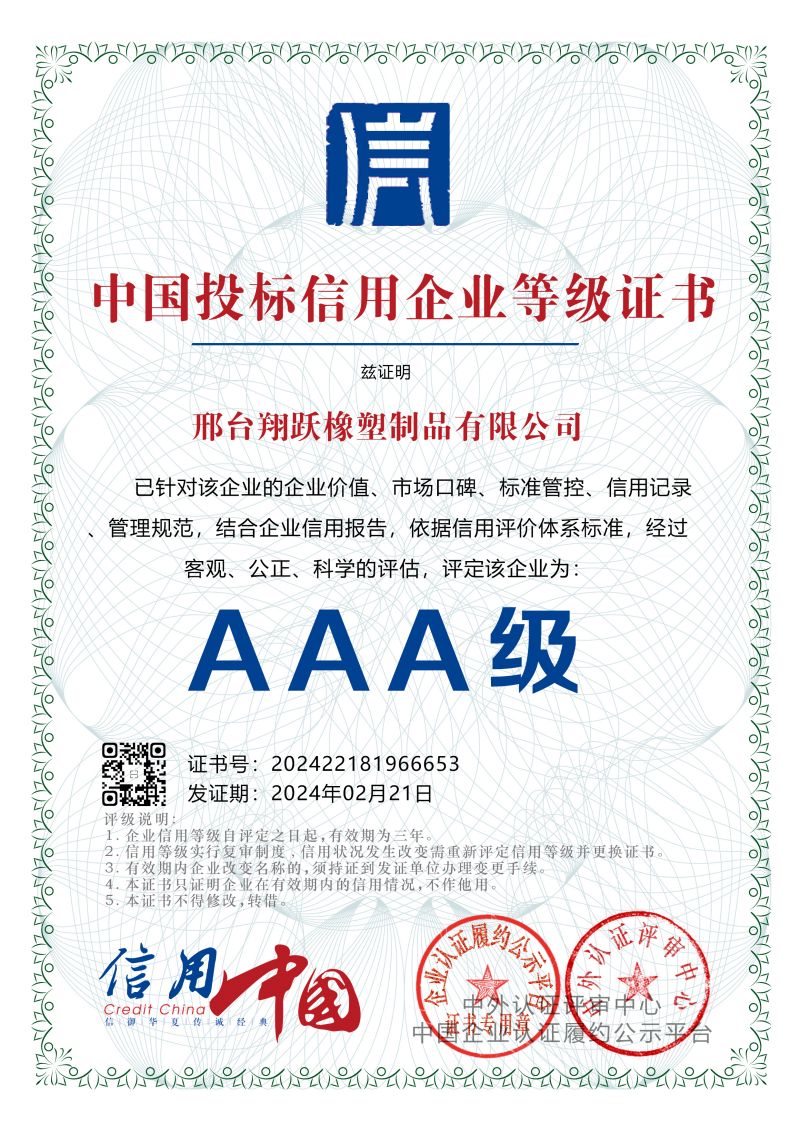 China Bidding Credit Enterprise Rating Certificate